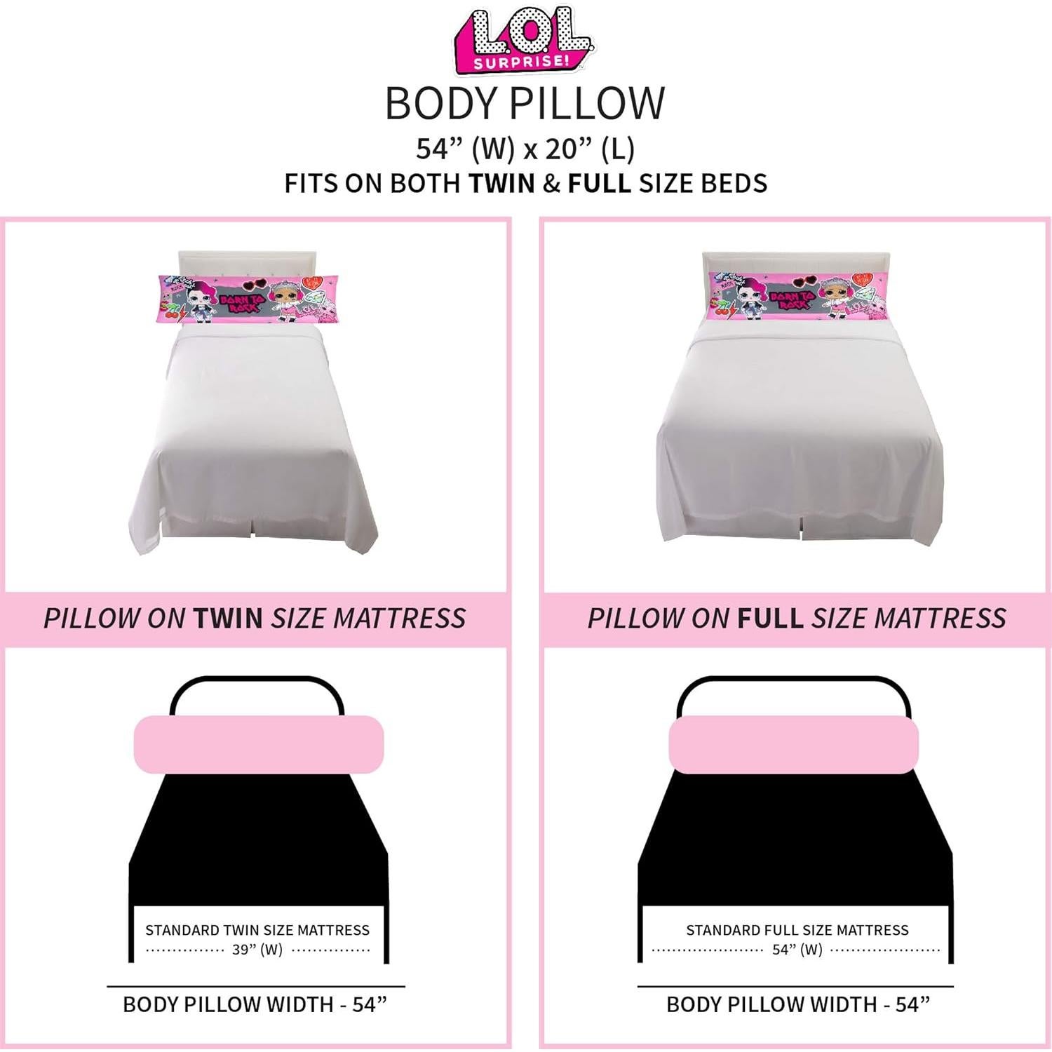 Funda de Almohada Corporal LOL Surprise Franco 137x51 cm