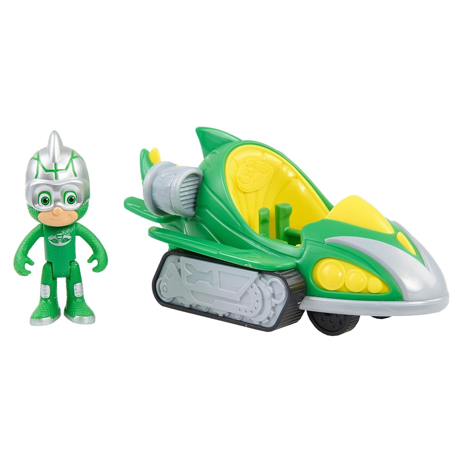 Gekko-Mobile Turbo Blast PJ Masks con figura de Gekko 7.62 cm