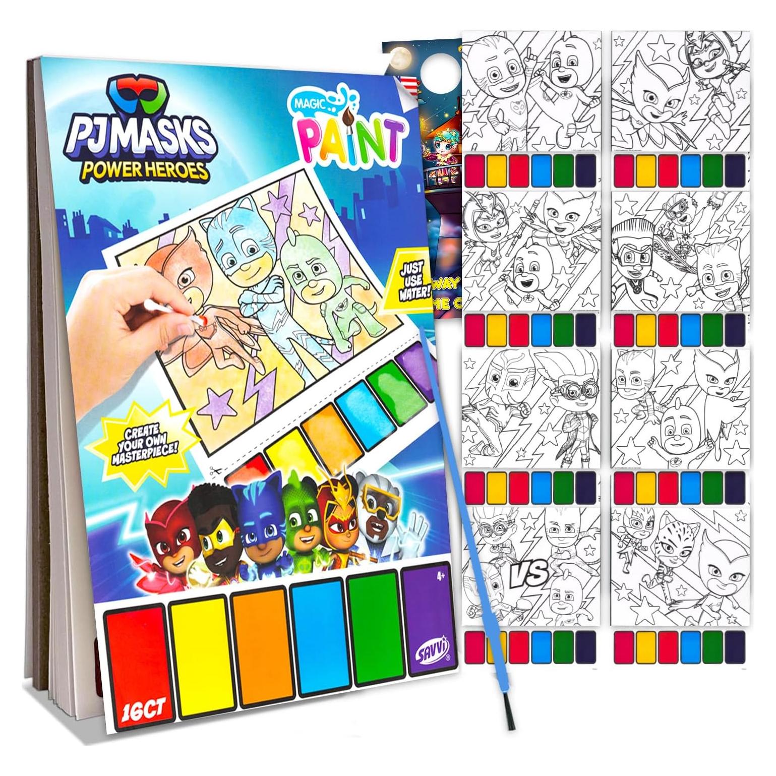 Conjunto de Pintura con Agua PJ Masks - Libro de Colorear 16 Páginas