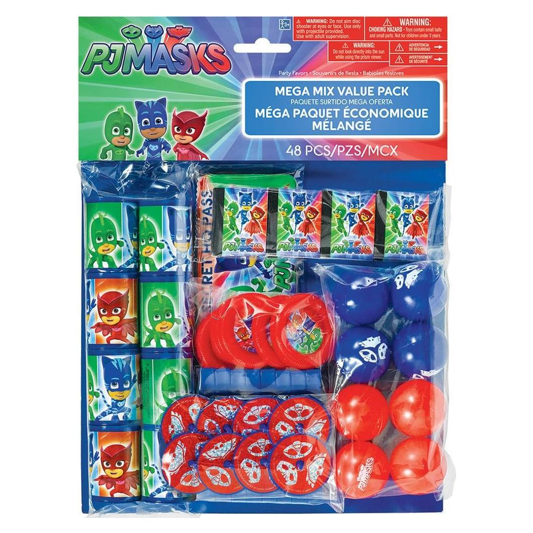 Paquete Mega Mix PJ Masks Amscan - 48 Piezas Multicolor