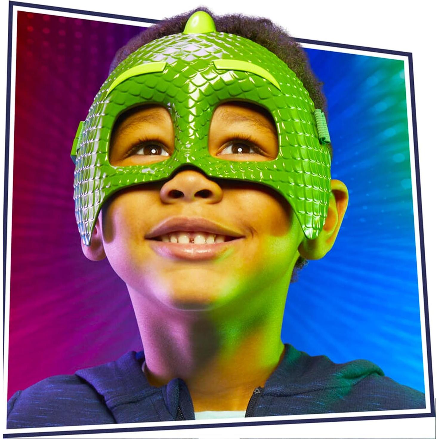 Disfraz de PJ Masks Gekko para niños con máscara y pegatinas