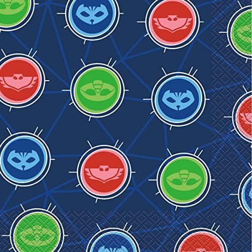 Suministros de Fiesta de Cumpleaños PJ Masks - 16 Platos, Vasos y Más