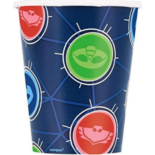 Suministros de Fiesta de Cumpleaños PJ Masks - 16 Platos, Vasos y Más