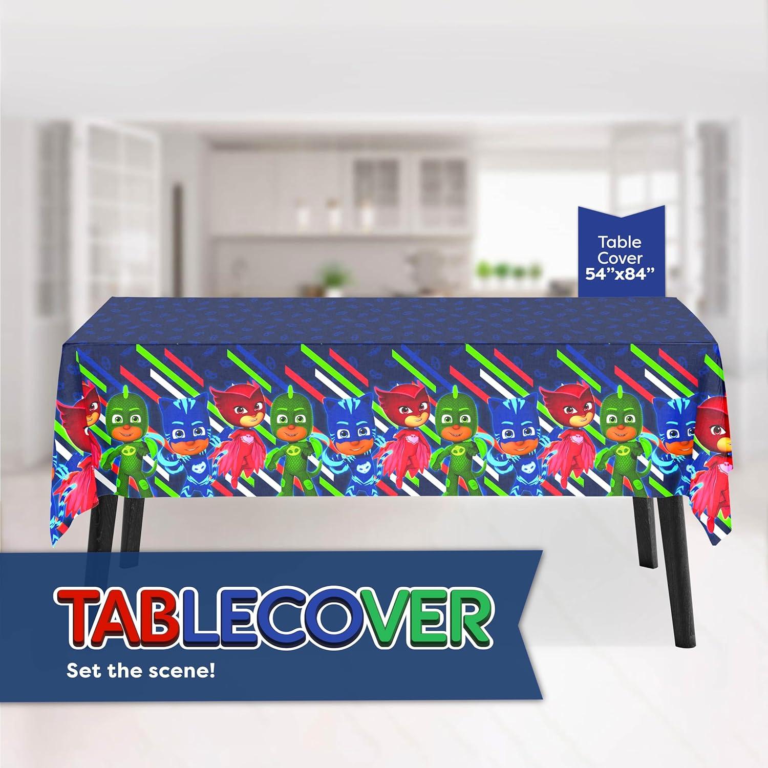 Kit de Fiesta de Cumpleaños PJ Masks - 16 Invitados, Decoraciones y Vajilla