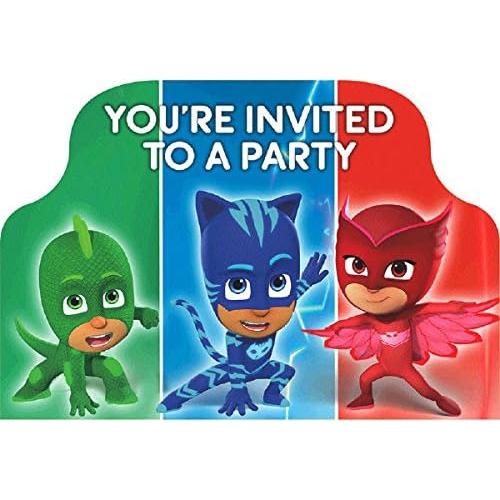 Invitaciones de Fiesta PJ Masks Amscan 8 Postales Multicolor