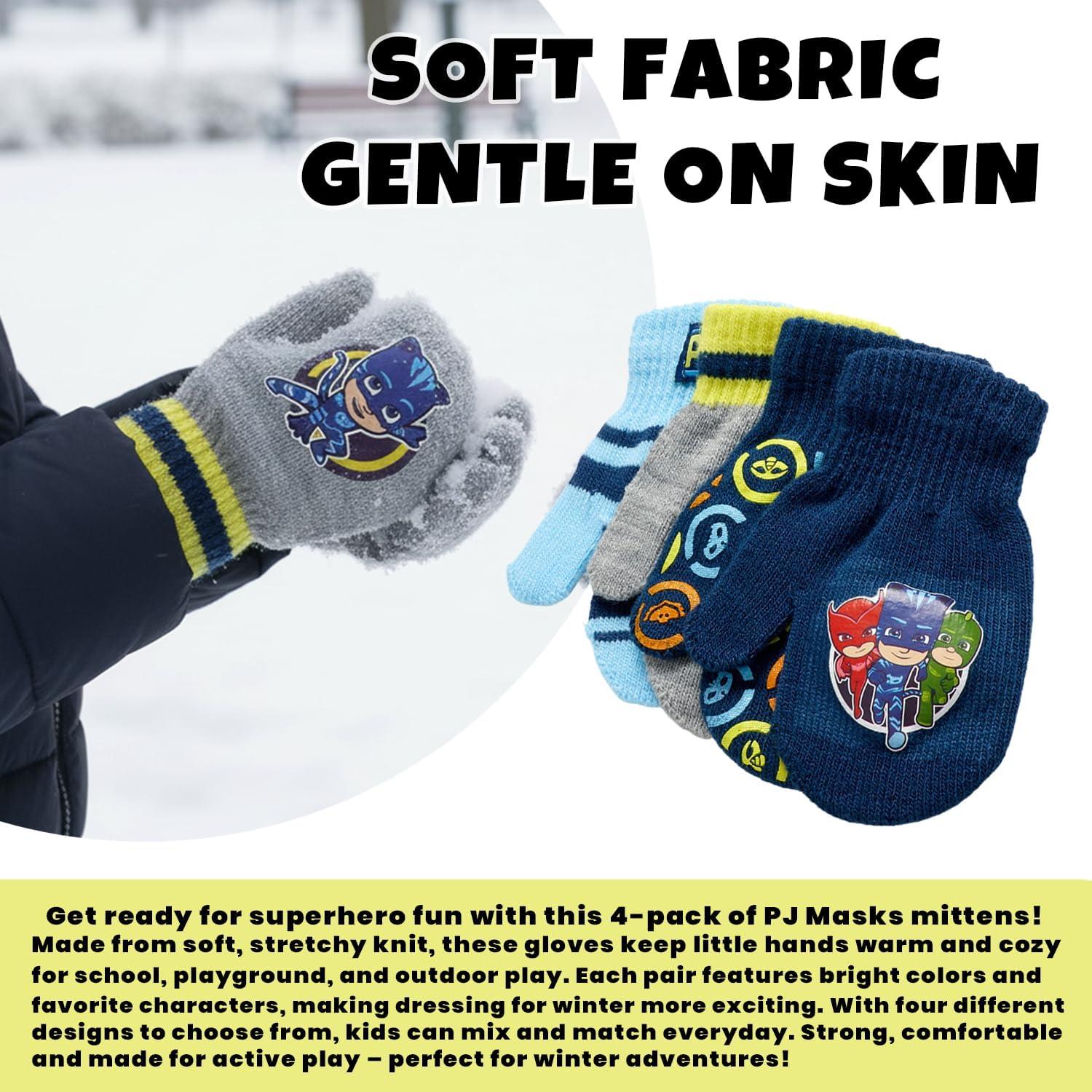 Guantes de Invierno PJ Masks para Niños - Paquete 4 Piezas