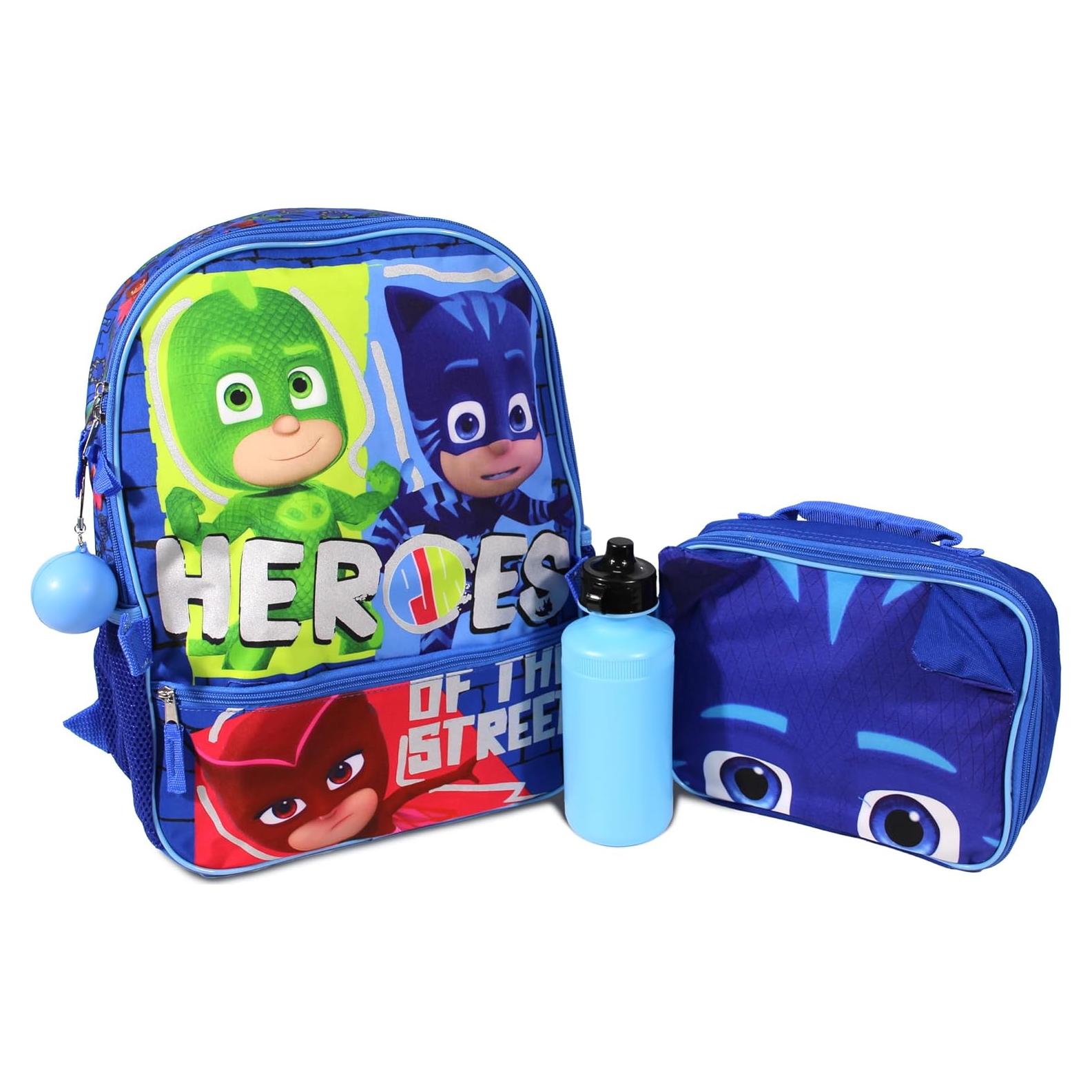 Conjunto Mochila Escolar PJ Masks 4 Piezas 40.64 cm Azul
