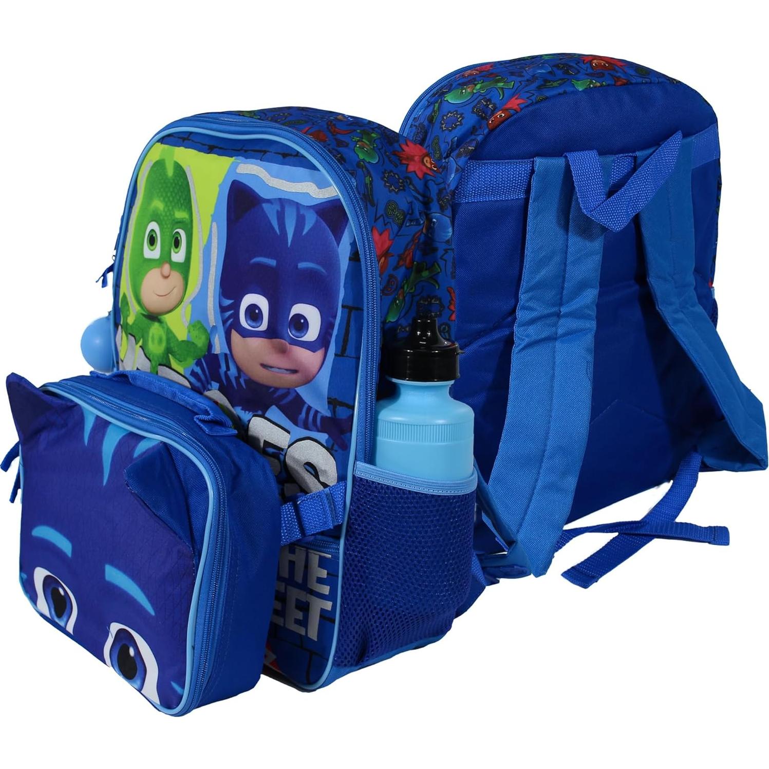 Conjunto Mochila Escolar PJ Masks 4 Piezas 40.64 cm Azul