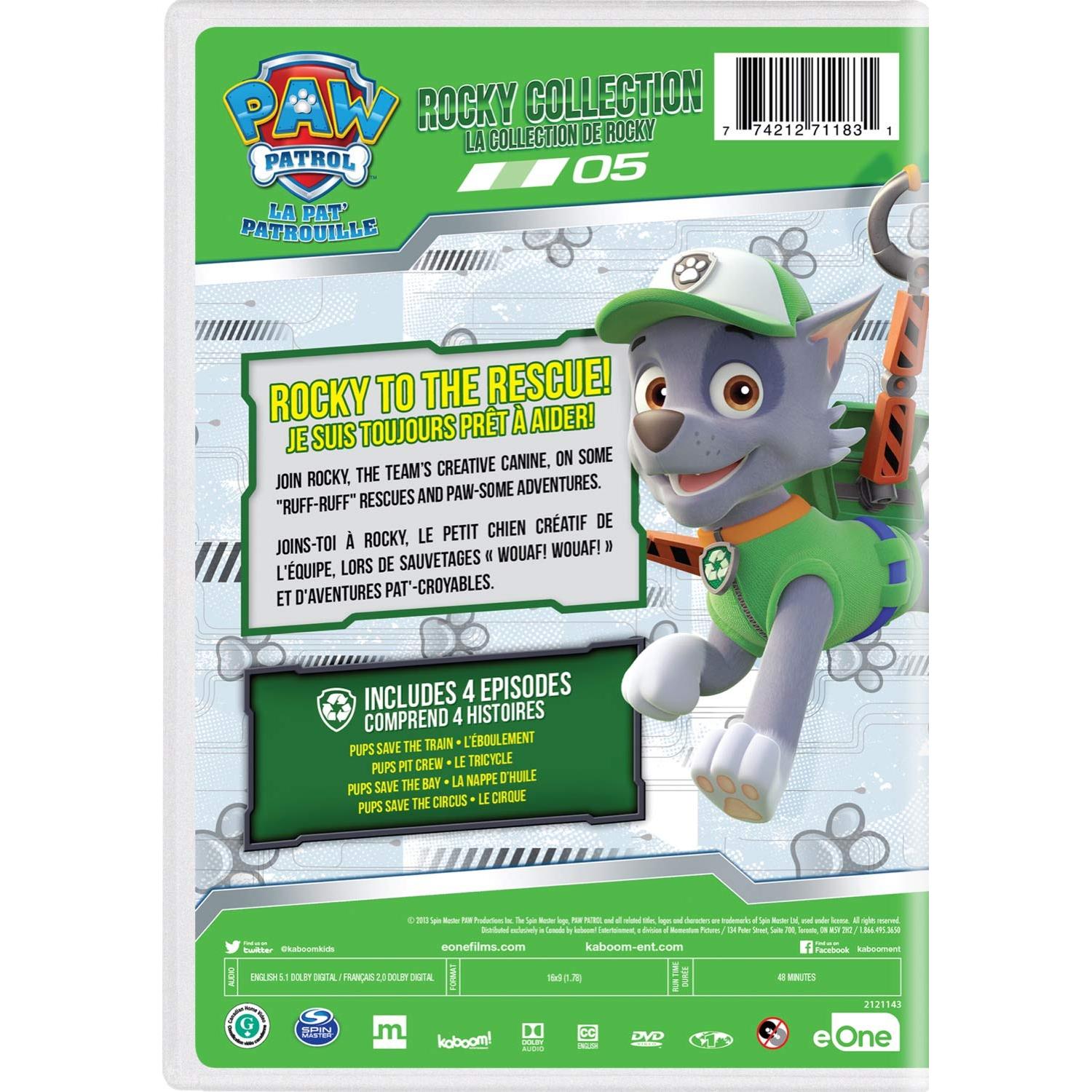 Colección Rocky PAW Patrol DVD 4 Episodios Aventuras
