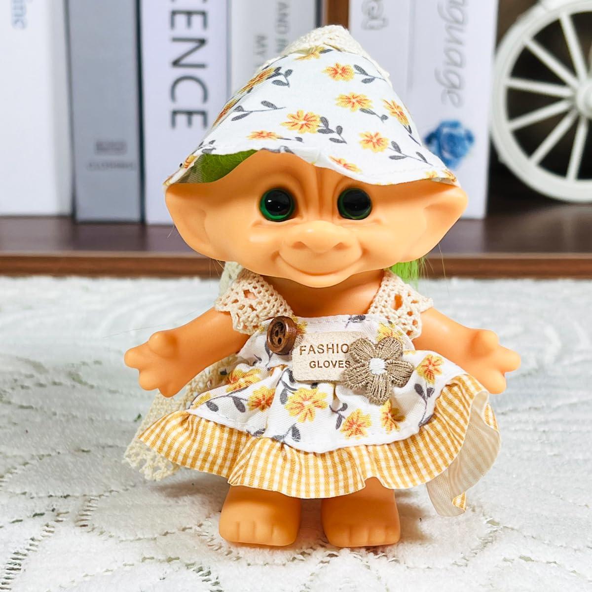 Llave de anillo muñeca troll vintage Yintlilocn 10 cm