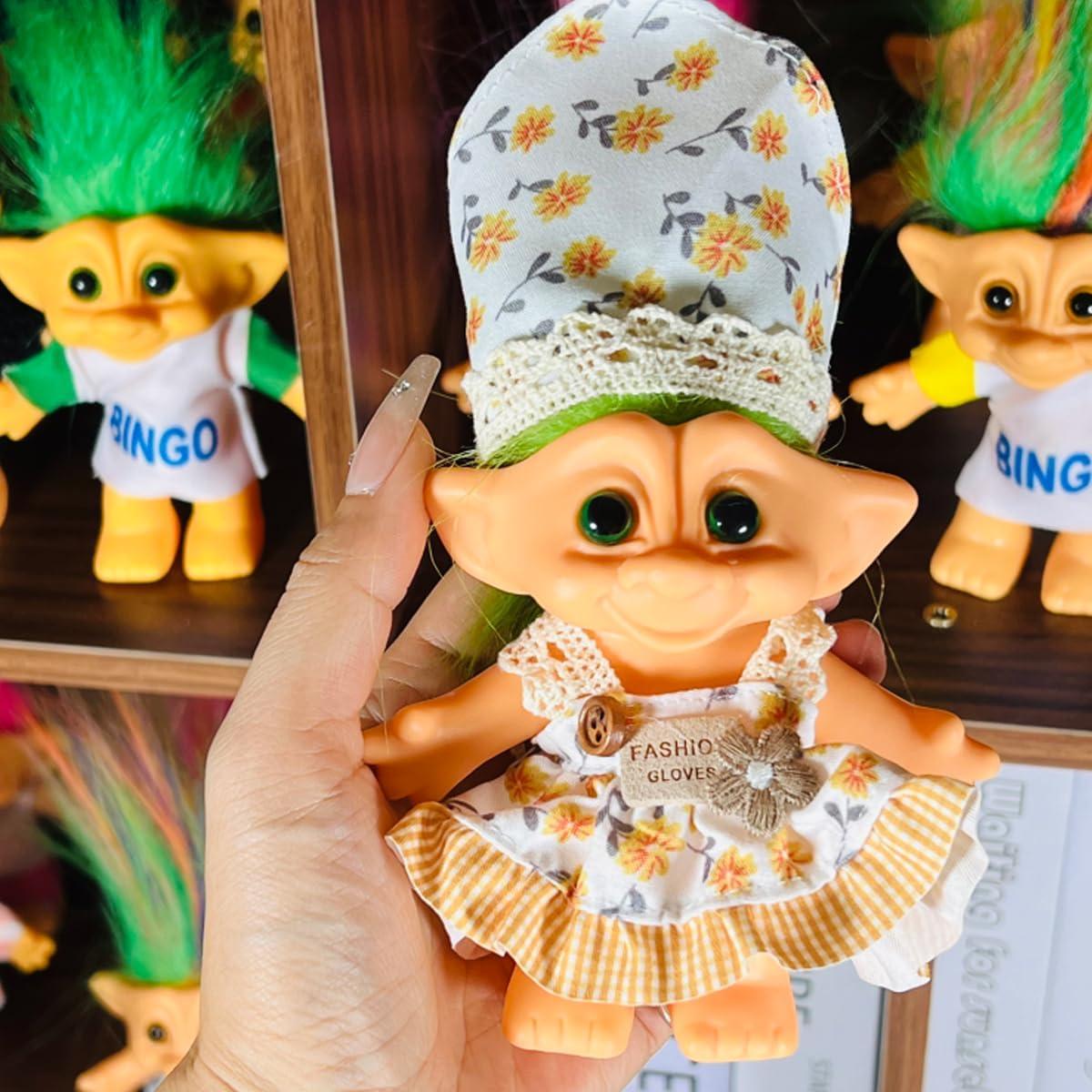 Llave de anillo muñeca troll vintage Yintlilocn 10 cm