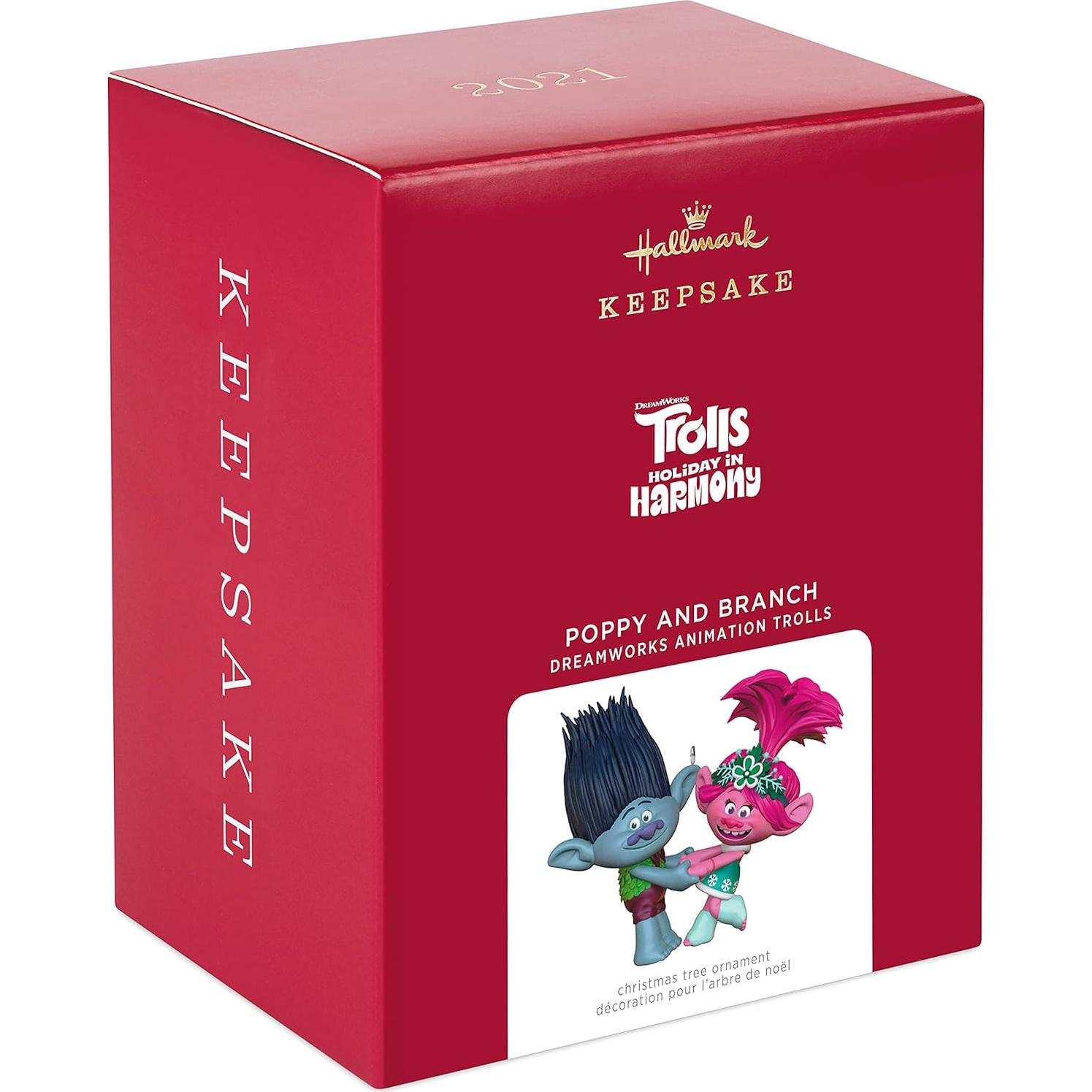 Adorno Navideño Hallmark 2021 Poppy y Branch Trolls