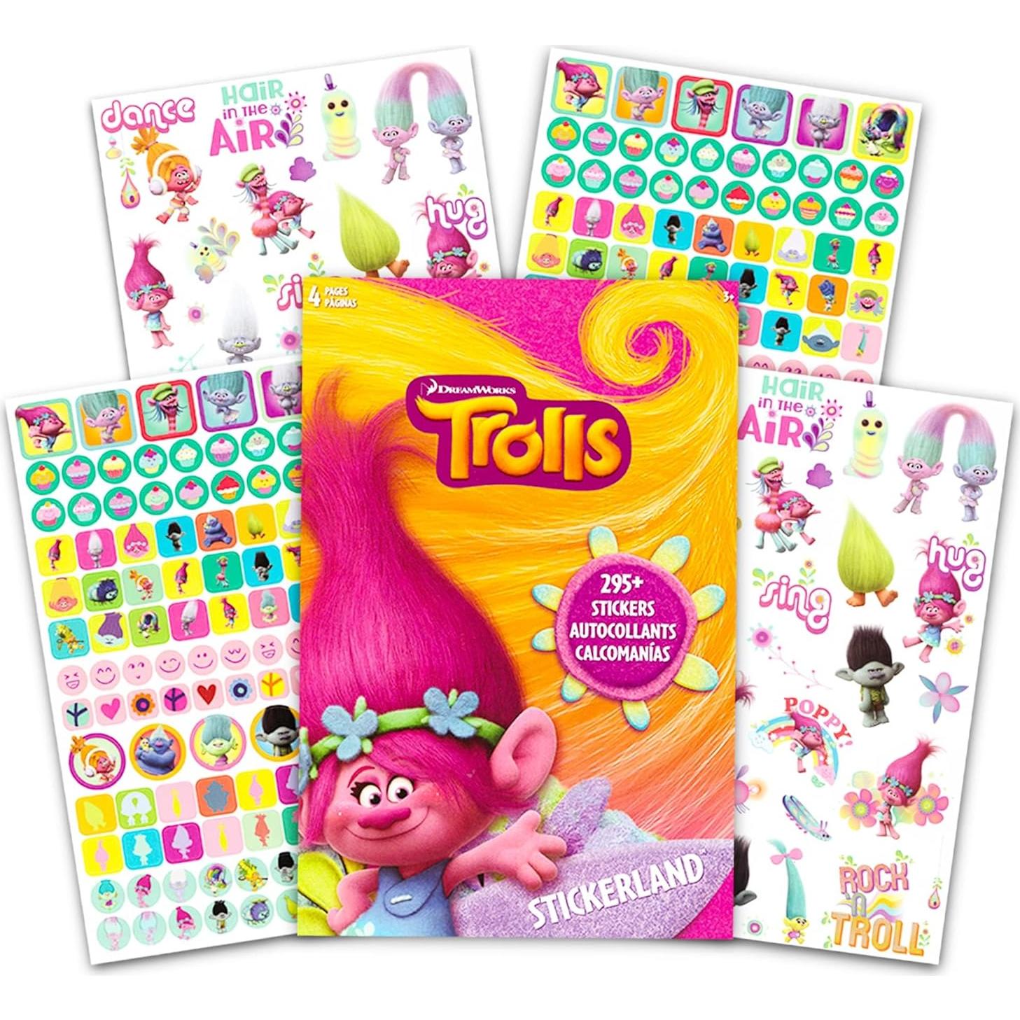 Calcomanías y Tatuajes Temporales Trolls - 295 Calcomanías + 75 Tatuajes
