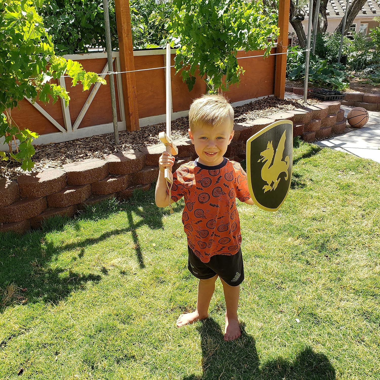 Conjunto de 2 Escudos de Madera Hechos a Mano D&D para Niños