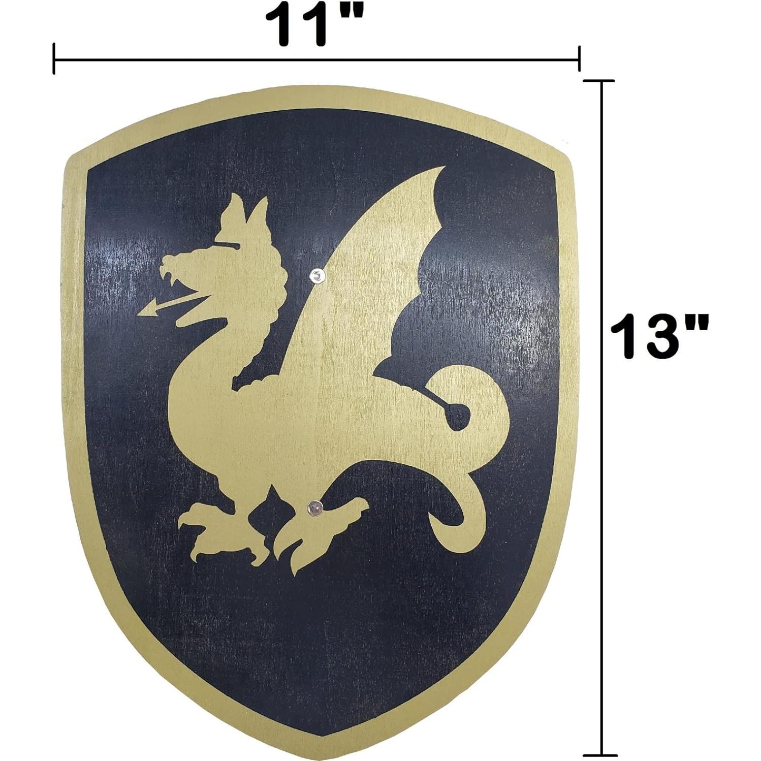 Conjunto de 2 Escudos de Madera Hechos a Mano D&D para Niños