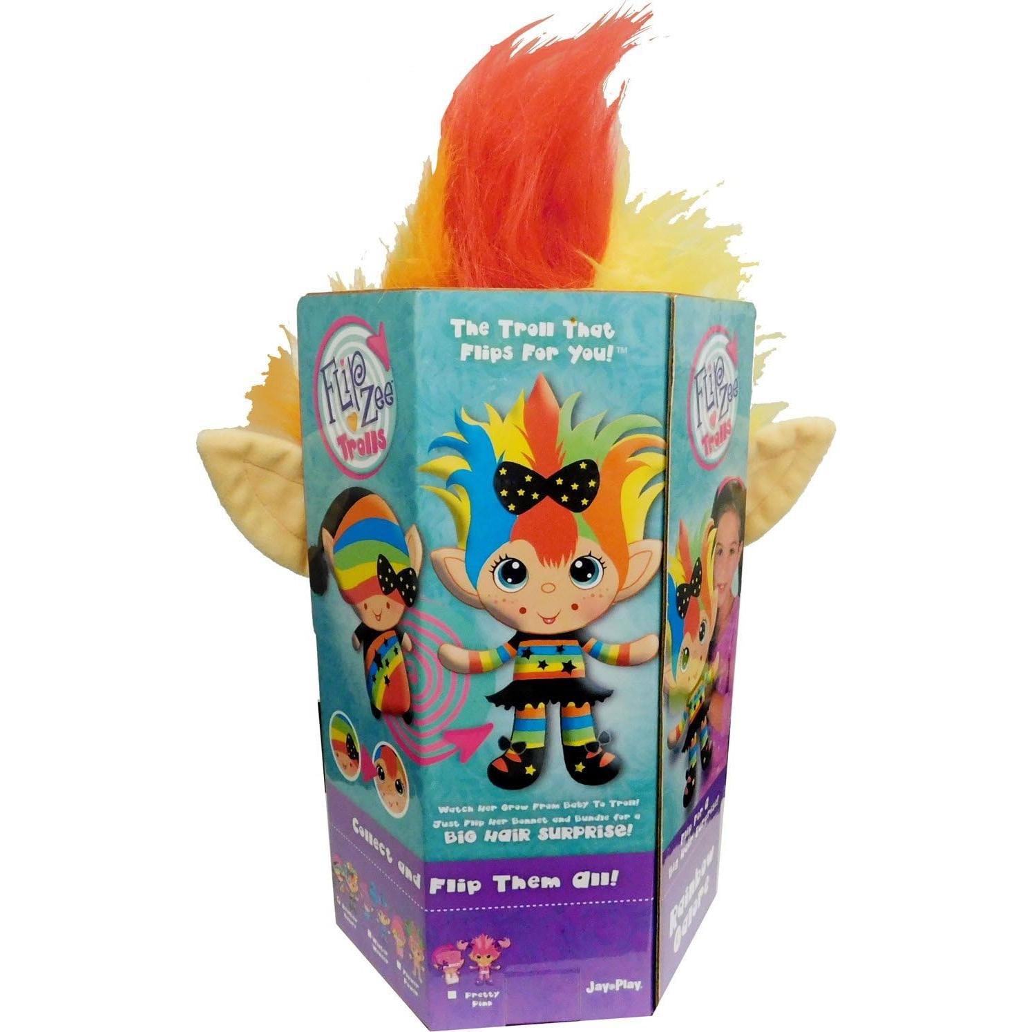 Peluche Flip Zee Trolls 2 en 1 38 cm Arcoíris Galore