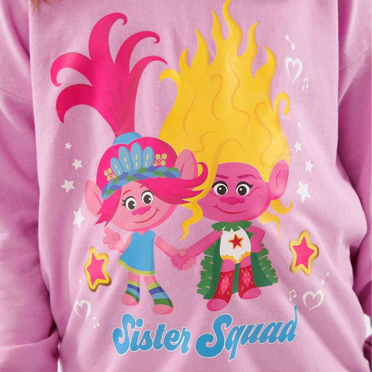Sudadera con capucha Trolls DreamWorks para niñas 100% algodón