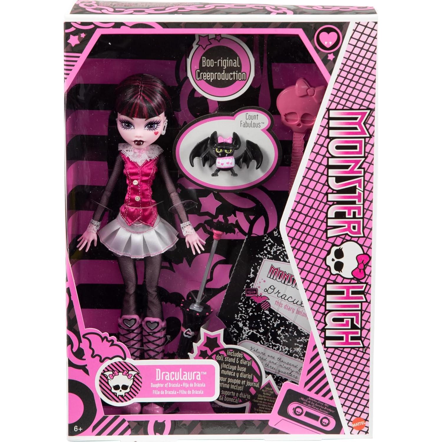 Muñeca Draculaura Monster High 26.7 cm con Accesorios y Mascota