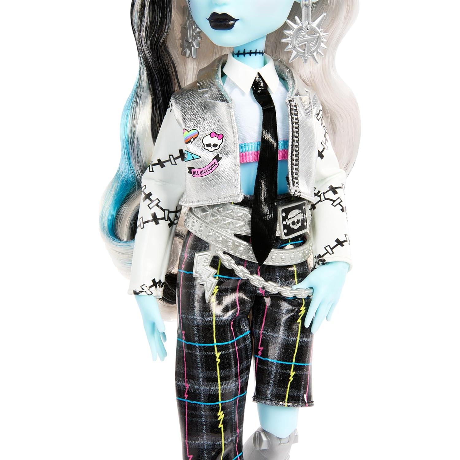 Muñeca Frankie Stein Monster High con 15 Accesorios y Mascota