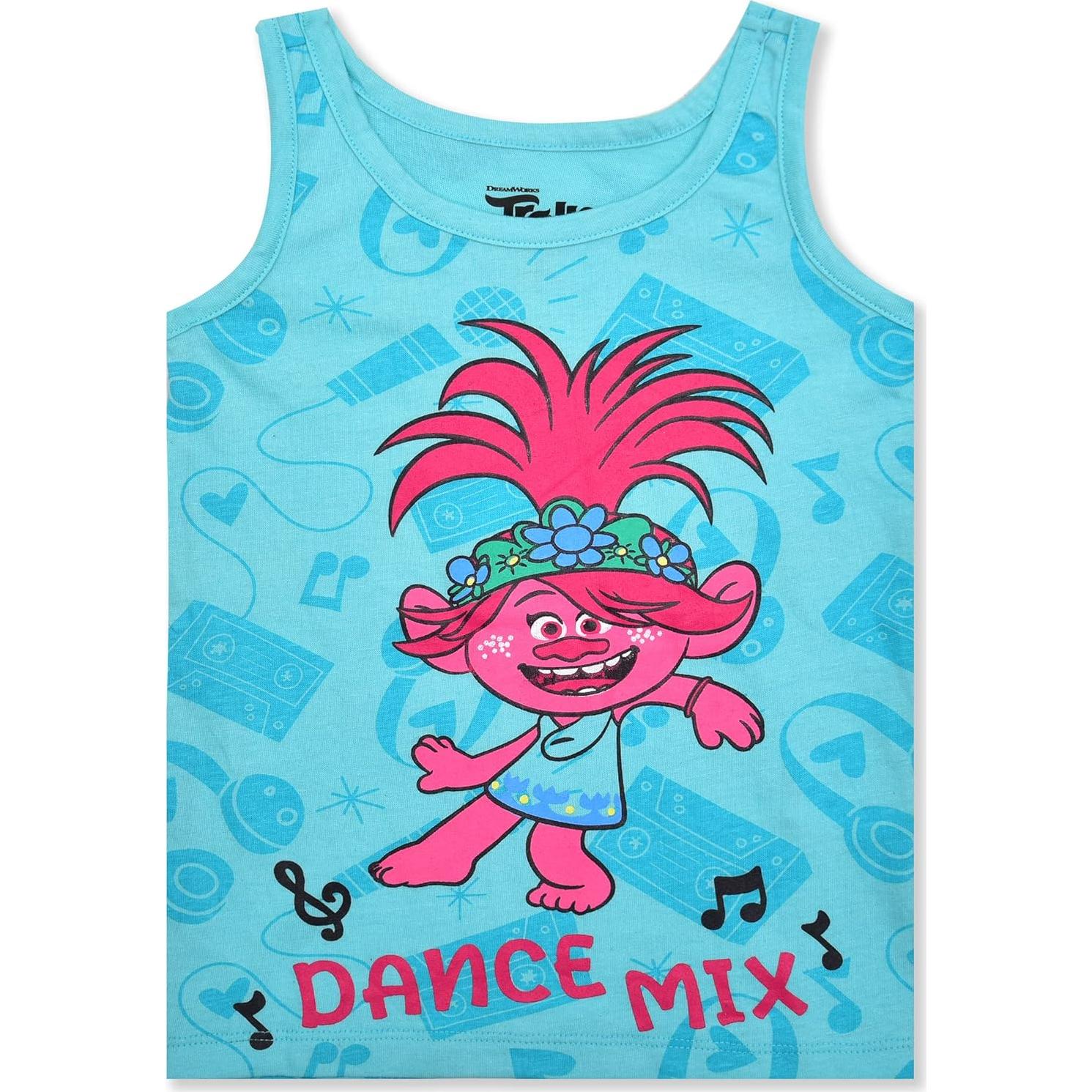 Pack 3 Camisetas Sin Mangas Niñas Trolls Poppy Rosa/Azul 3T
