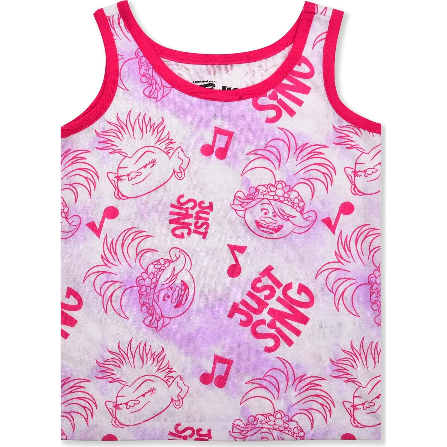 Pack 3 Camisetas Sin Mangas Niñas Trolls Poppy Rosa/Azul 3T