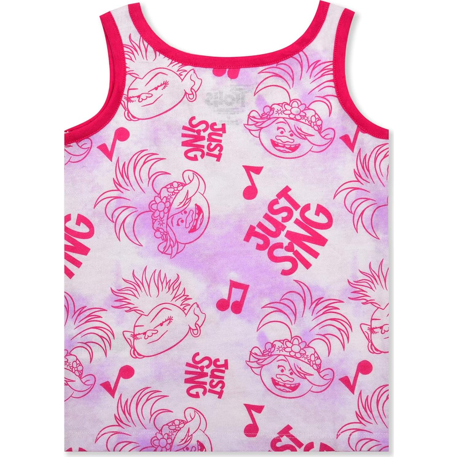 Pack 3 Camisetas Sin Mangas Niñas Trolls Poppy Rosa/Azul 3T