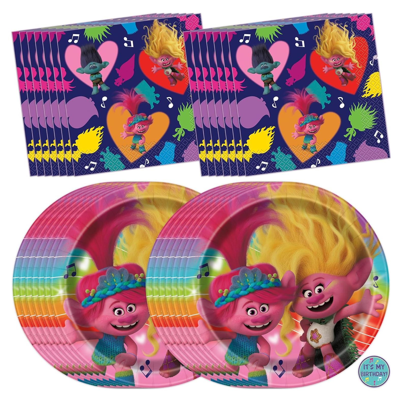 Kit Decoraciones Fiesta Cumpleaños Trolls Unique 16 Invitados