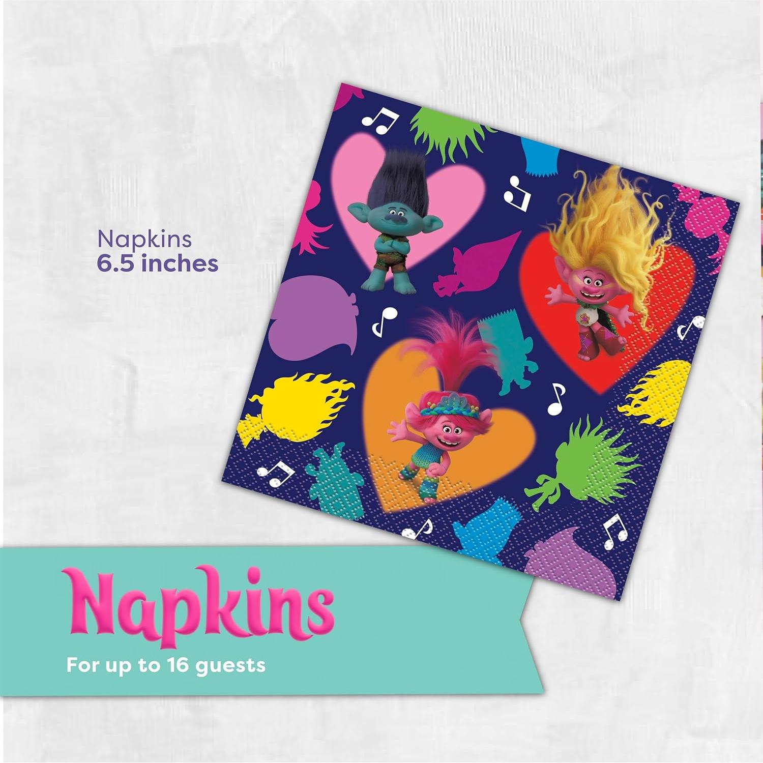 Kit Decoraciones Fiesta Cumpleaños Trolls Unique 16 Invitados