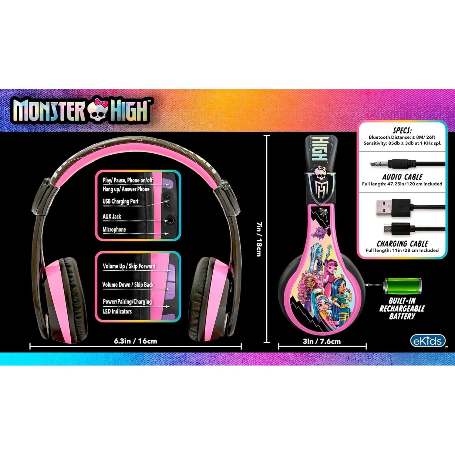 Auriculares Inalámbricos KIDdesigns Monster High con Micrófono