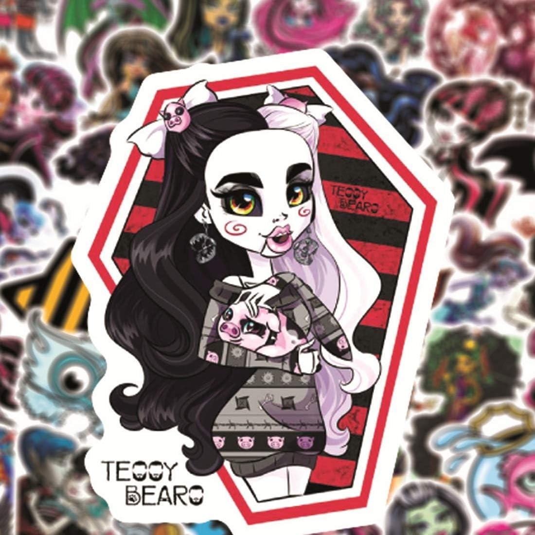 Paquete de 50 Stickers Monster High Impermeables de Vinilo