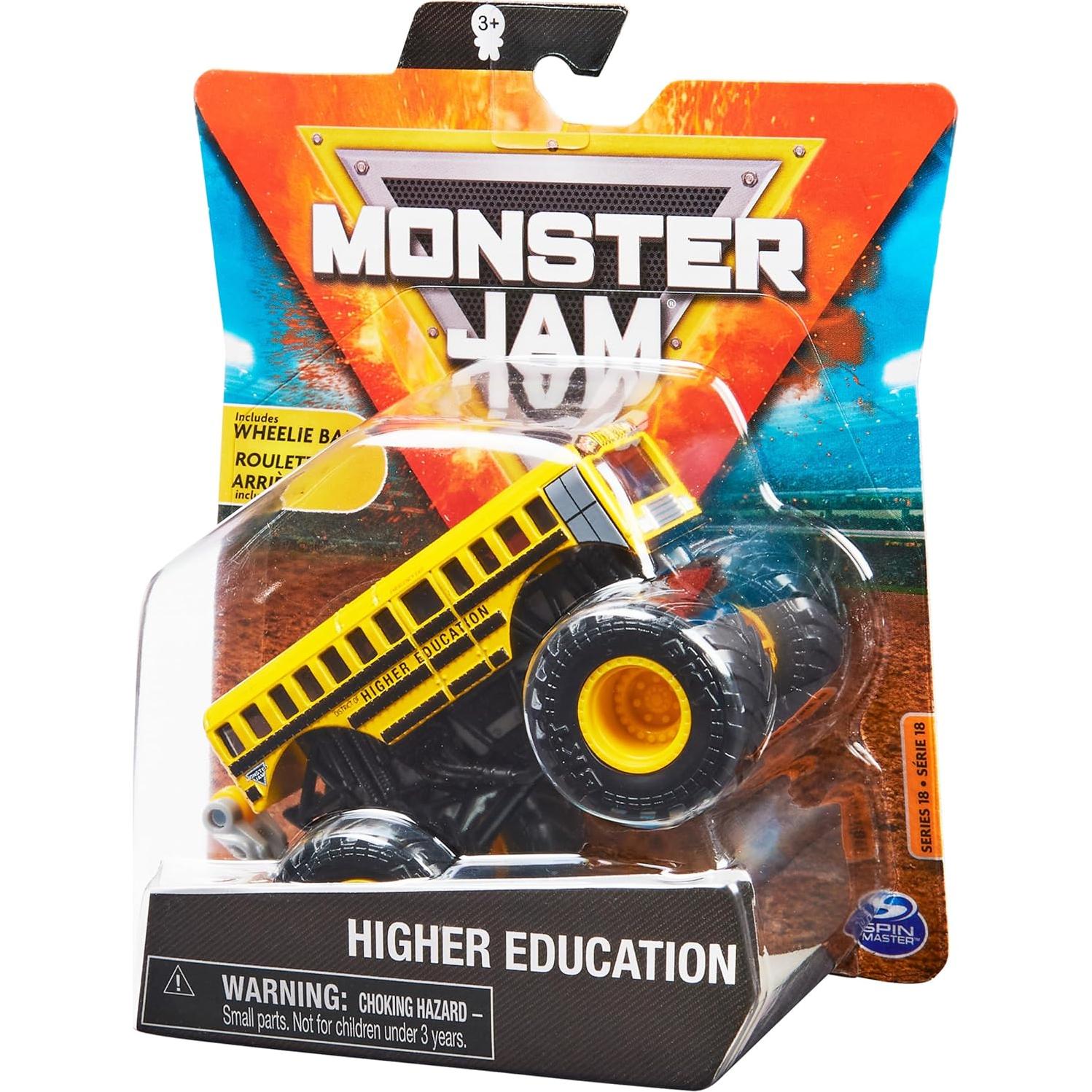 Camión Monster Truck Die-Cast Monster Jam 1:64 con Wheelie