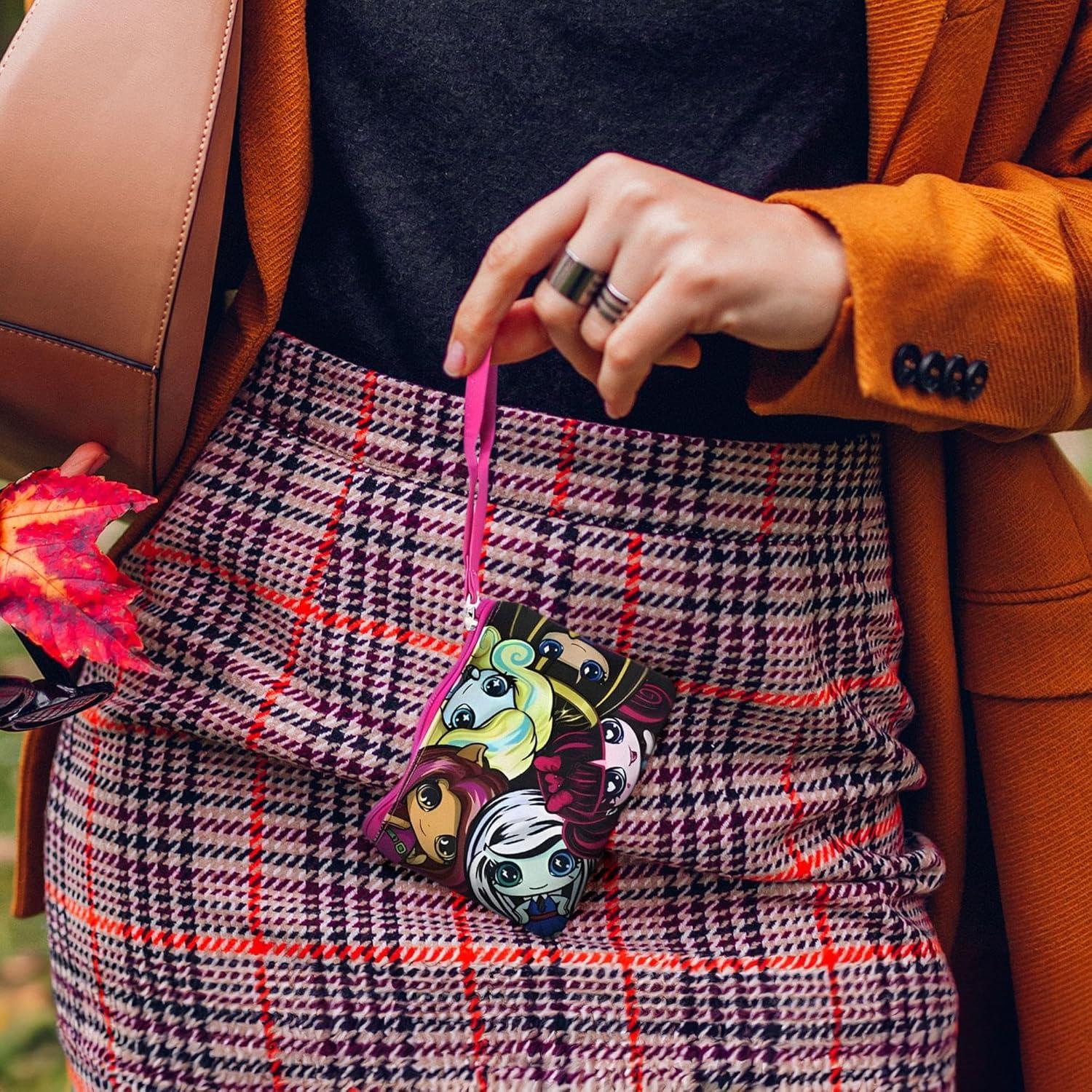 Monedero rosa Monster High con cremallera y correa