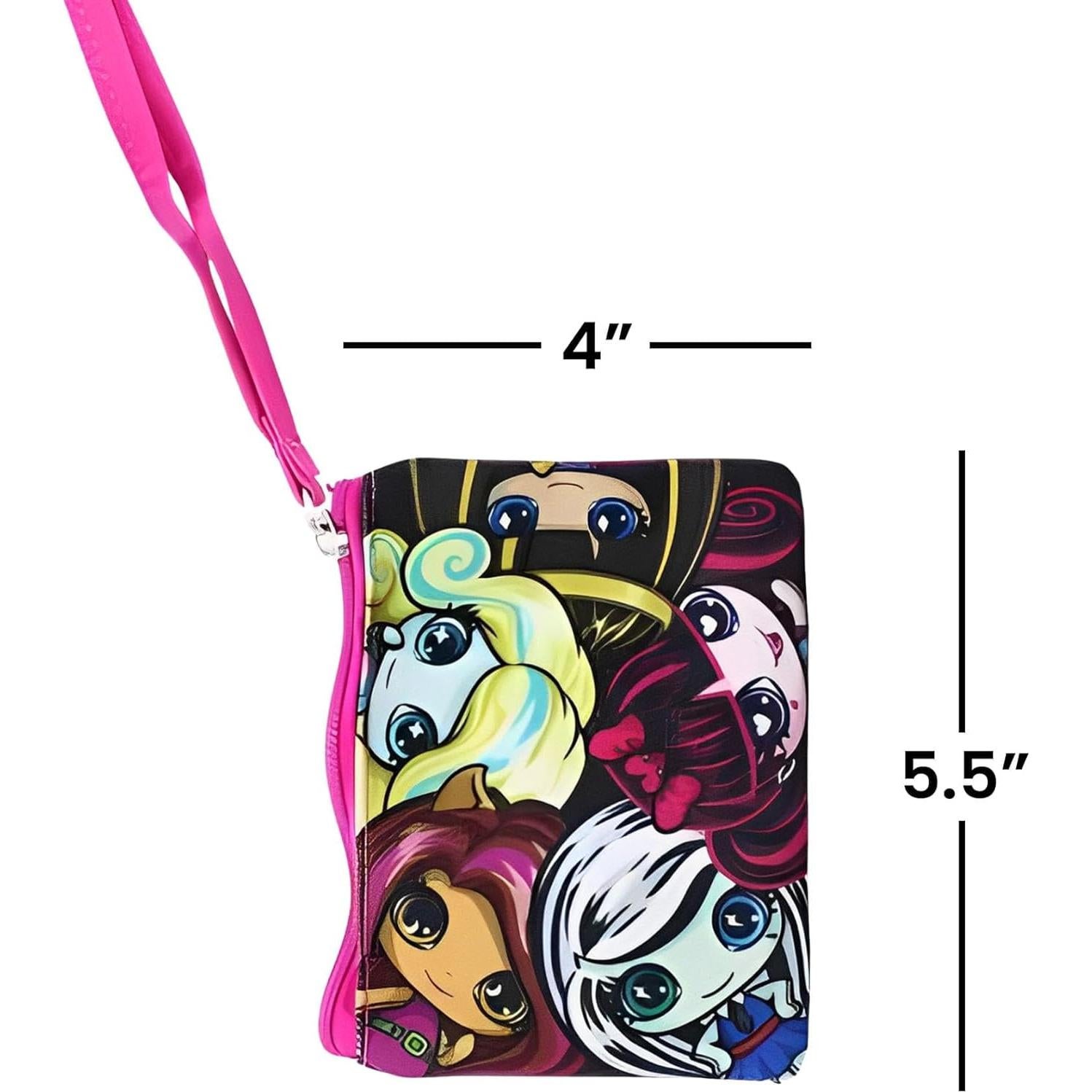 Monedero rosa Monster High con cremallera y correa