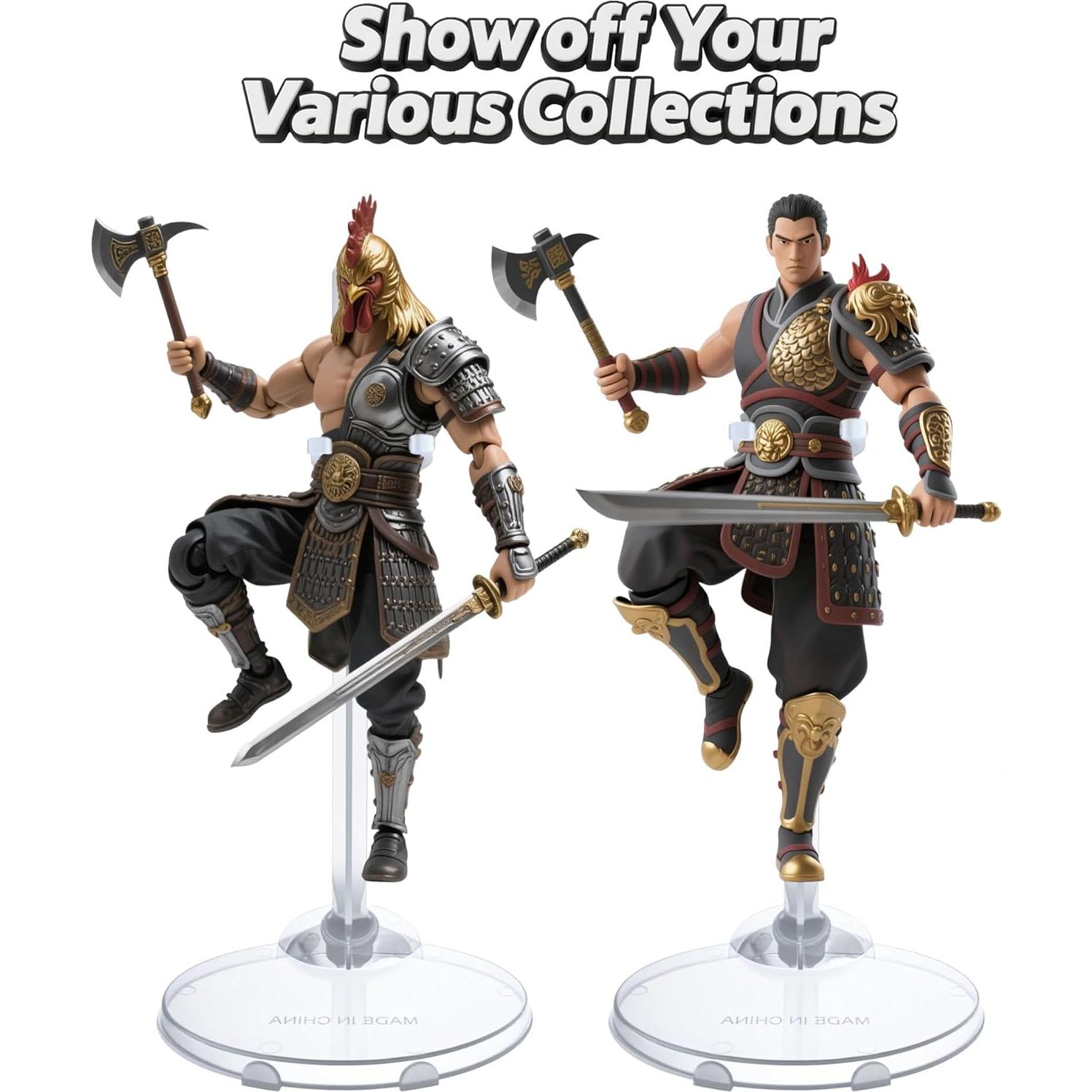 12 Soportes Ajustables para Muñecas - Exhibición Transparente 21.6cm