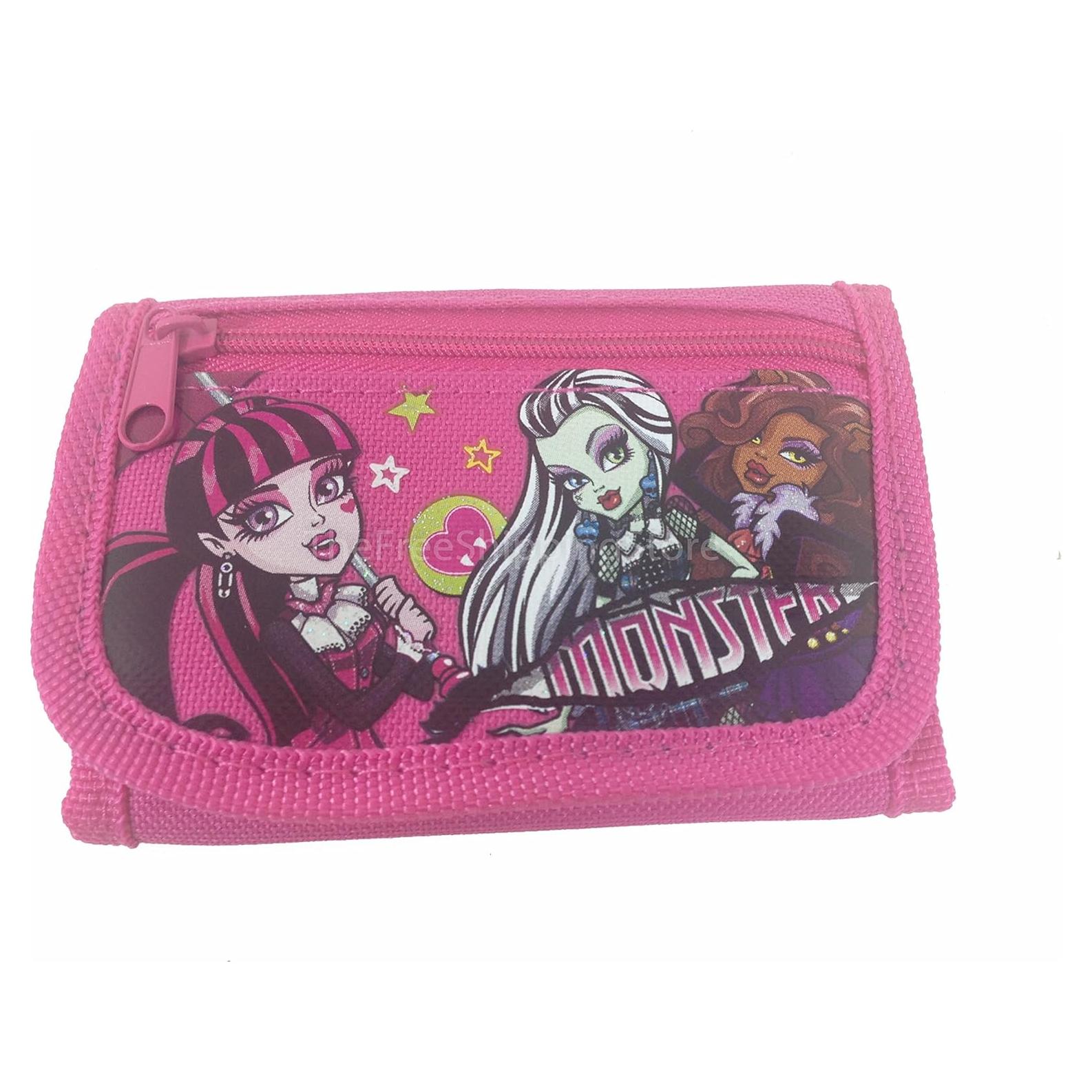 Billetera Tri-Fold Monster High Rosa para Niñas 11.4x7.6cm