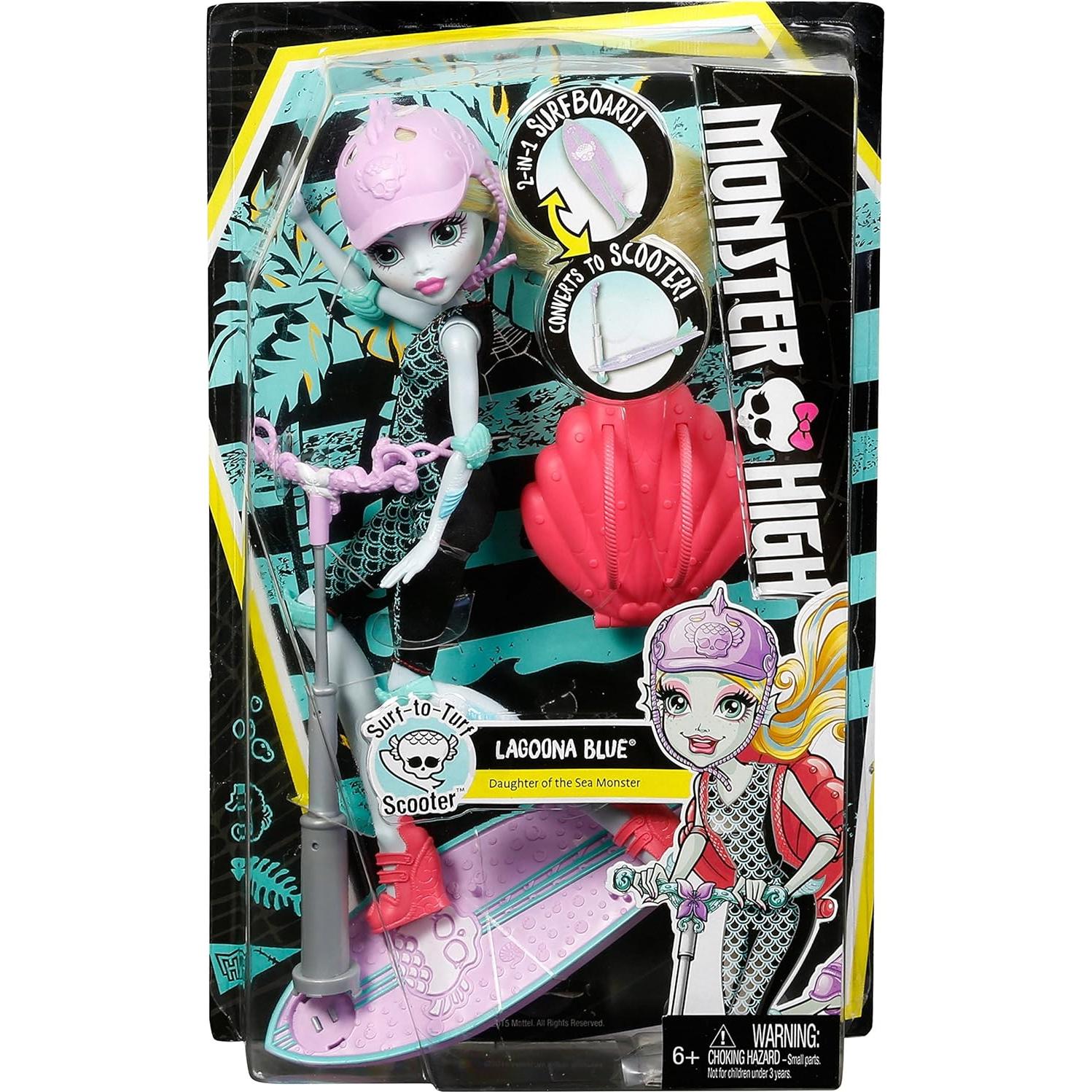 Scooter Surf-To-Turf Monster High Lagoona Blue 33x7.6cm