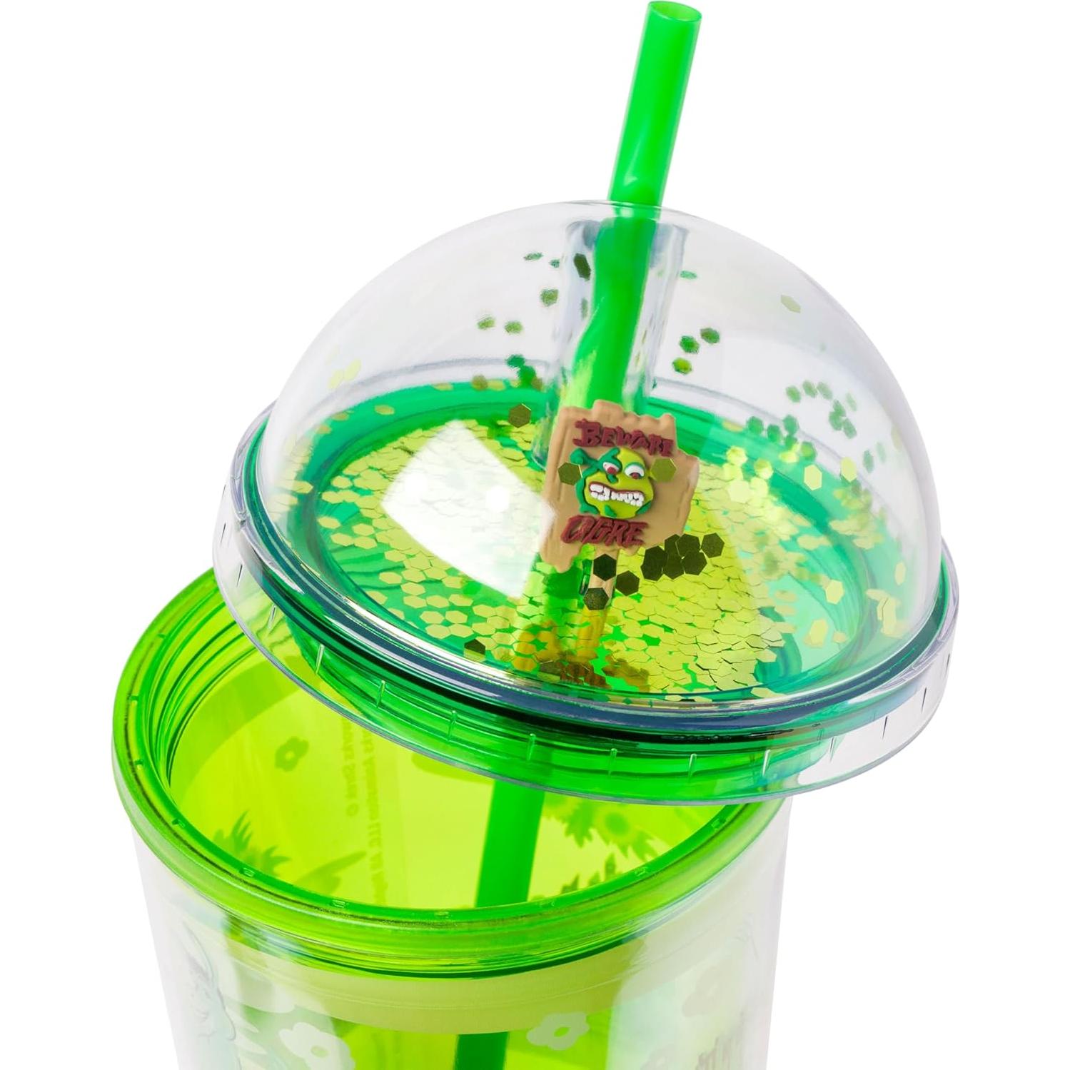 Taza de viaje Shrek Silver Buffalo 710 ml con popote verde