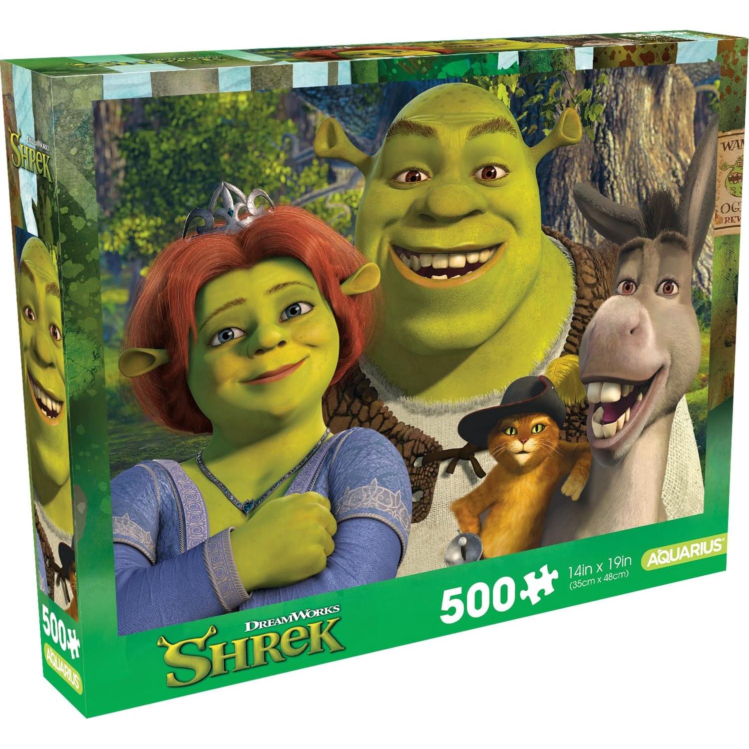 Rompecabezas 500 Piezas Shrek Familia AQUARIUS 35.56x48.26 cm