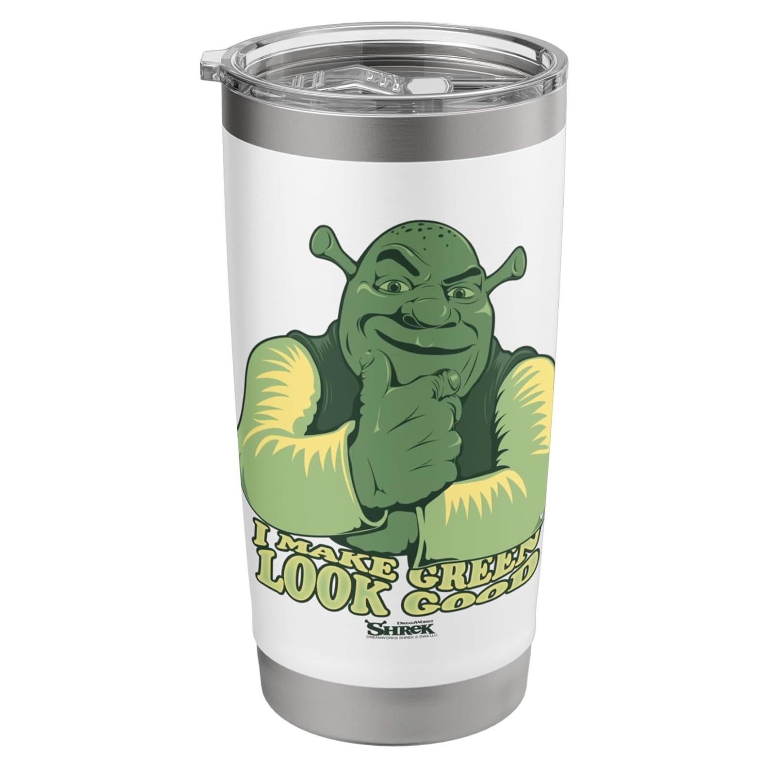 Vaso Térmico Shrek 20 oz Acero Inoxidable Aislado Blanco