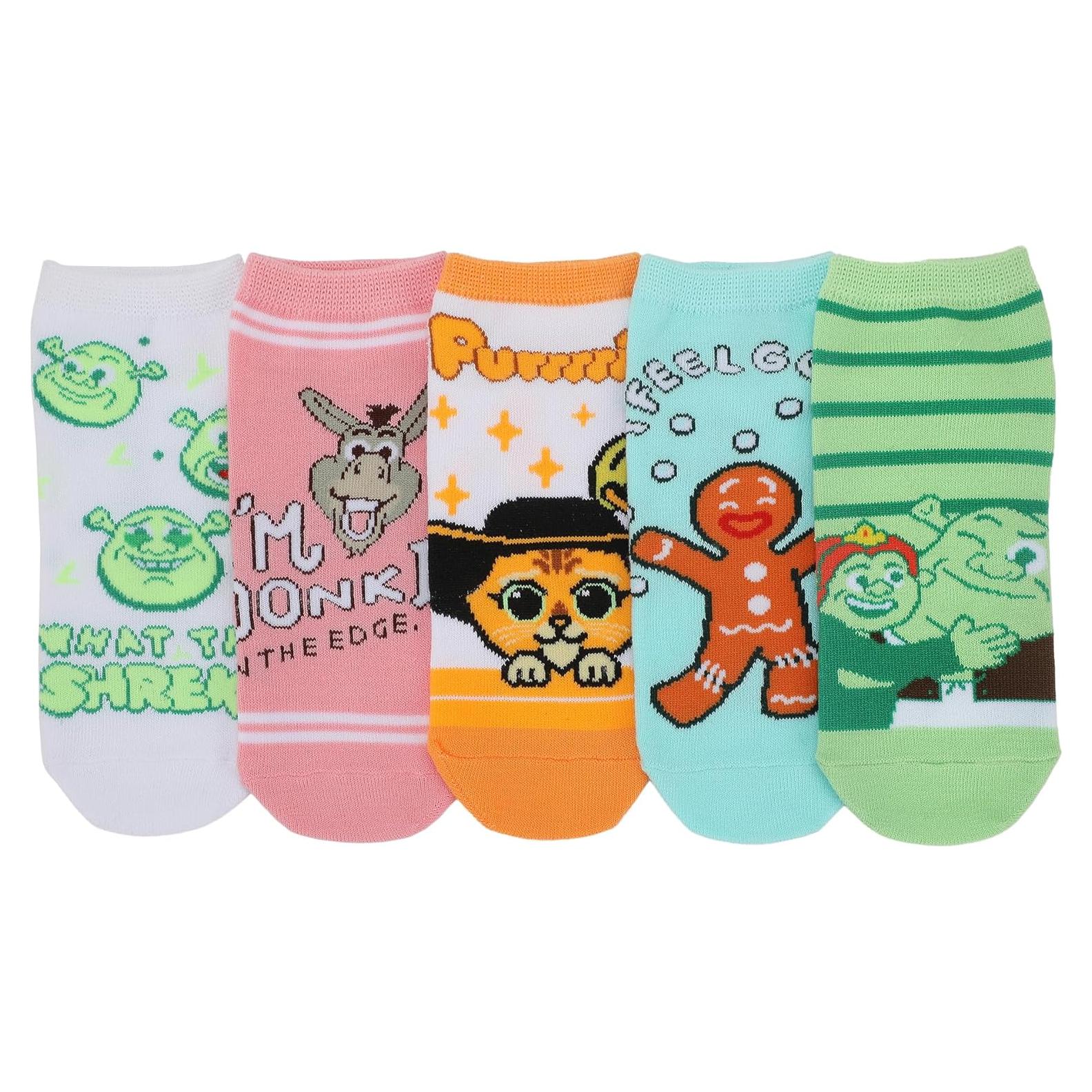 Calcetines de Tobillo Shrek Bioworld 5 Pares Mujeres