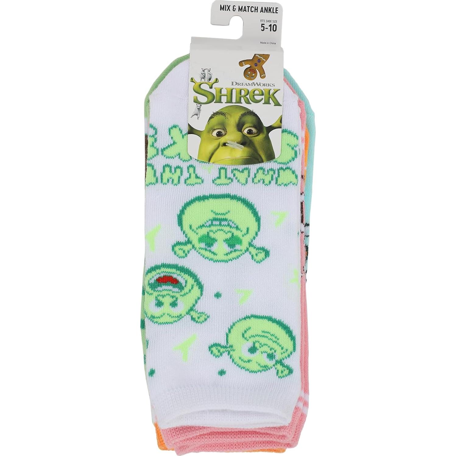 Calcetines de Tobillo Shrek Bioworld 5 Pares Mujeres