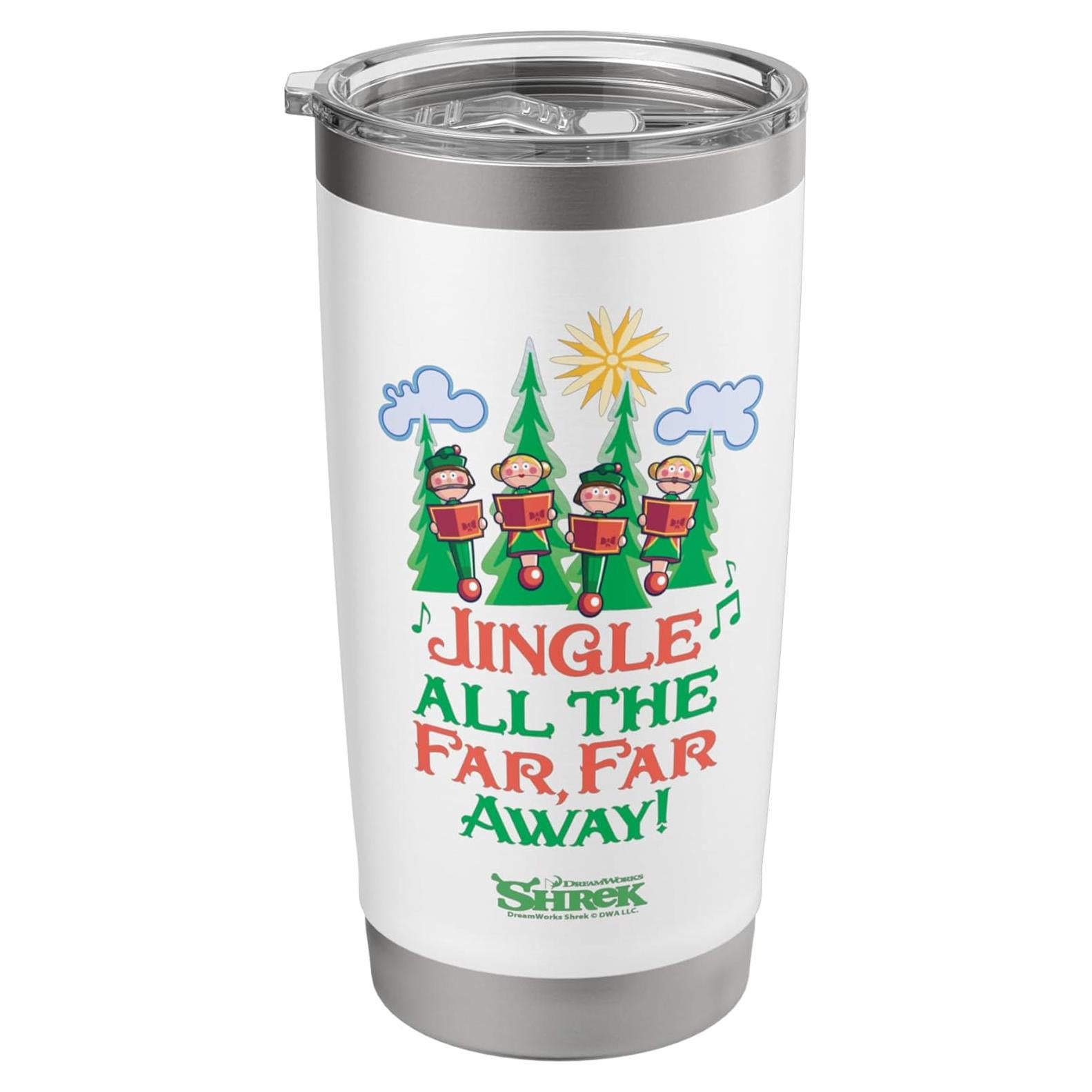 Vaso Térmico Shrek 20 Oz Acero Inoxidable Aislado Blanco