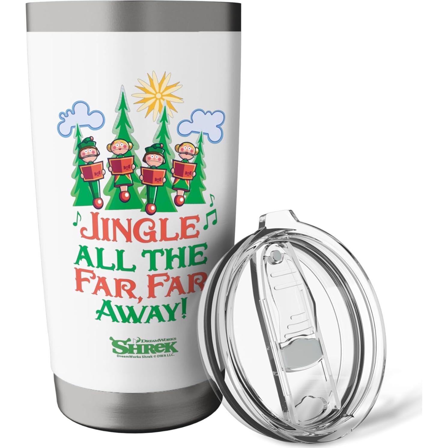 Vaso Térmico Shrek 20 Oz Acero Inoxidable Aislado Blanco