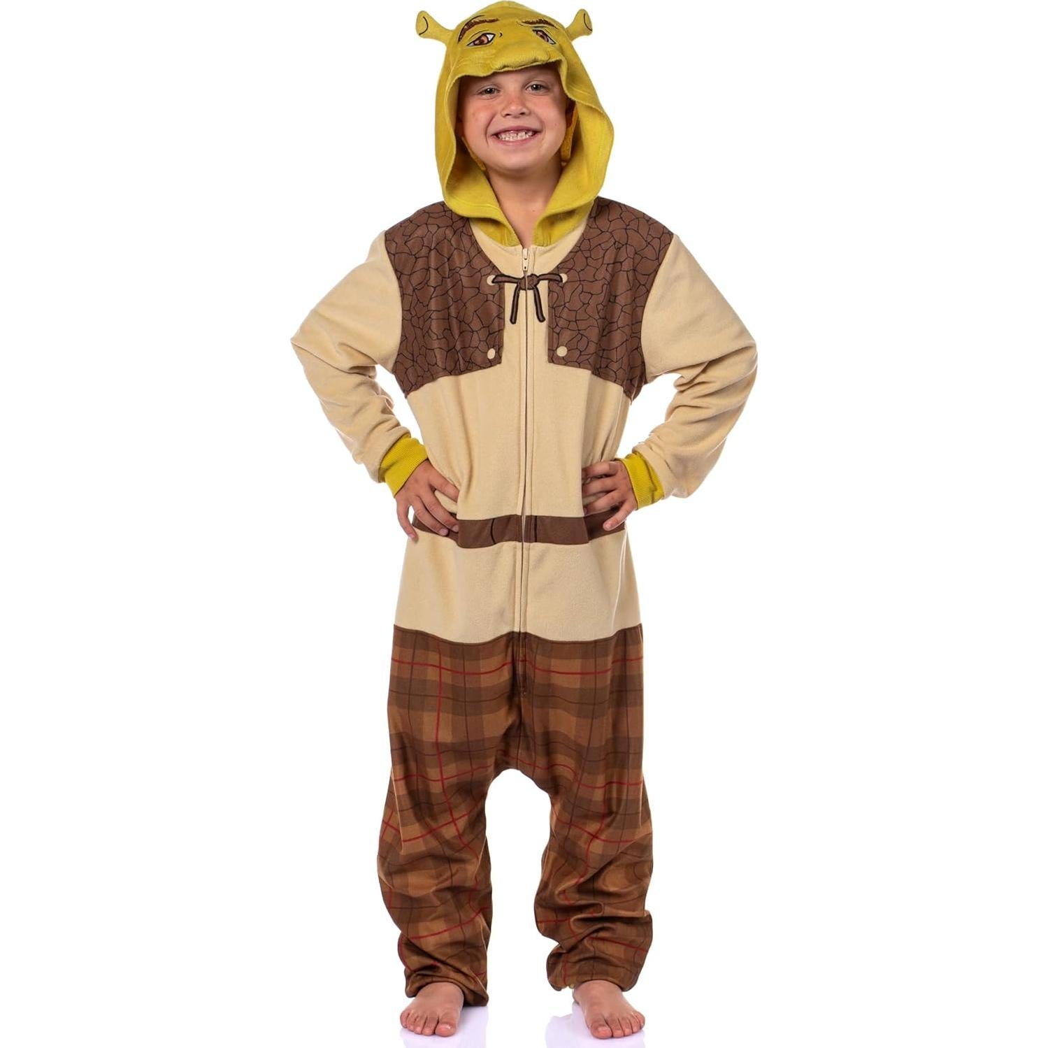 Pijama de Una Pieza Shrek para Niños Intimo con Capucha