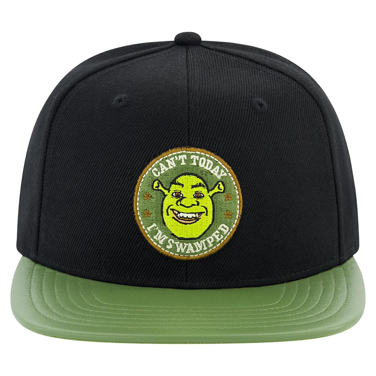 Gorra Snapback Shrek Unisex Ajustable Negra con Parche