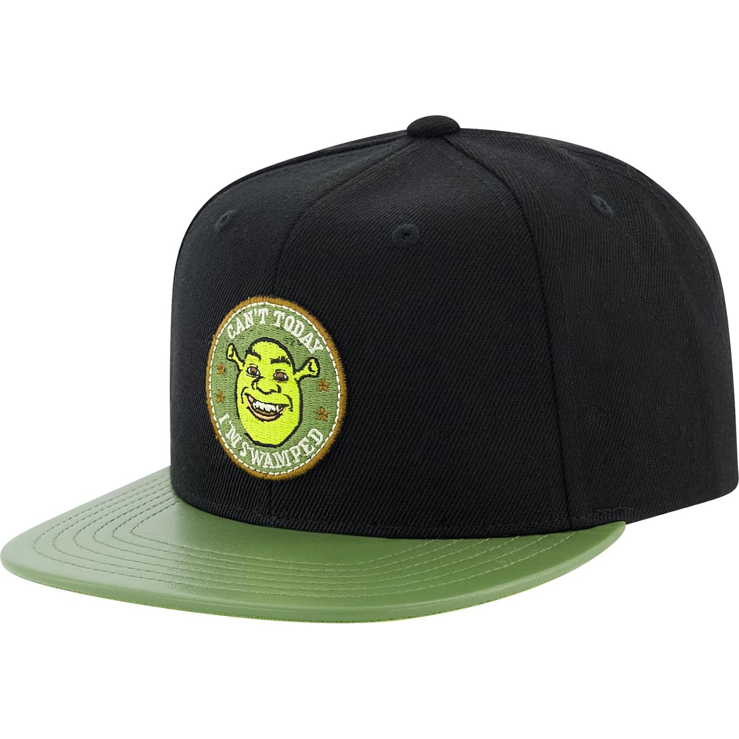 Gorra Snapback Shrek Unisex Ajustable Negra con Parche