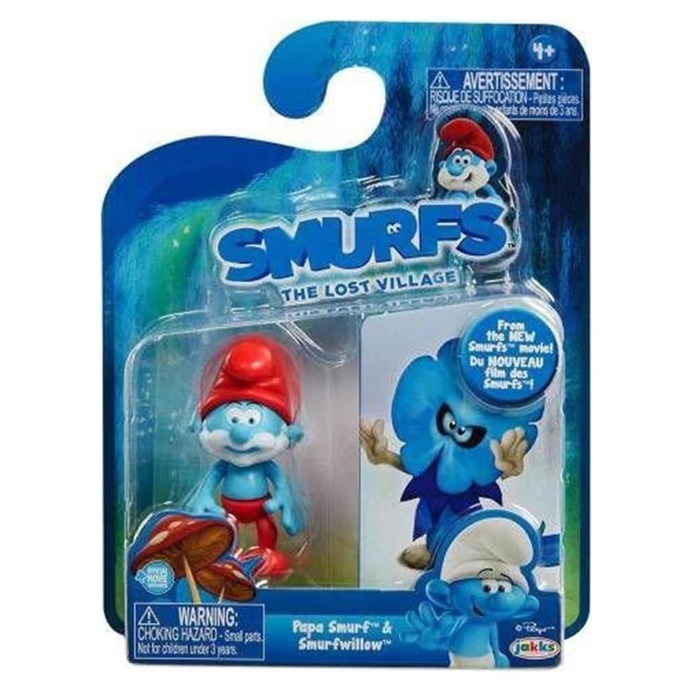 Figuras de Pitufo Papa y Willow Jakks - Paquete de 2