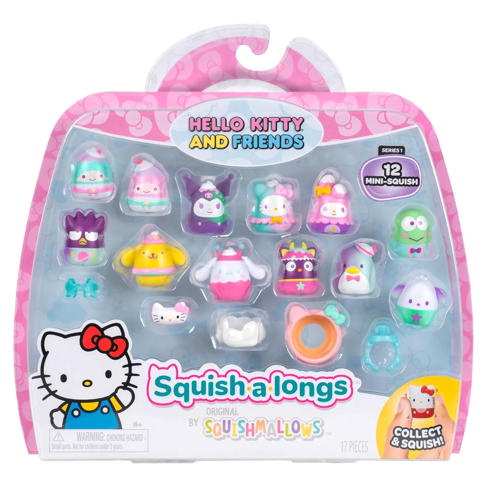 Mini-Squish Hello Kitty y Amigos - Paquete de 12 Accesorios