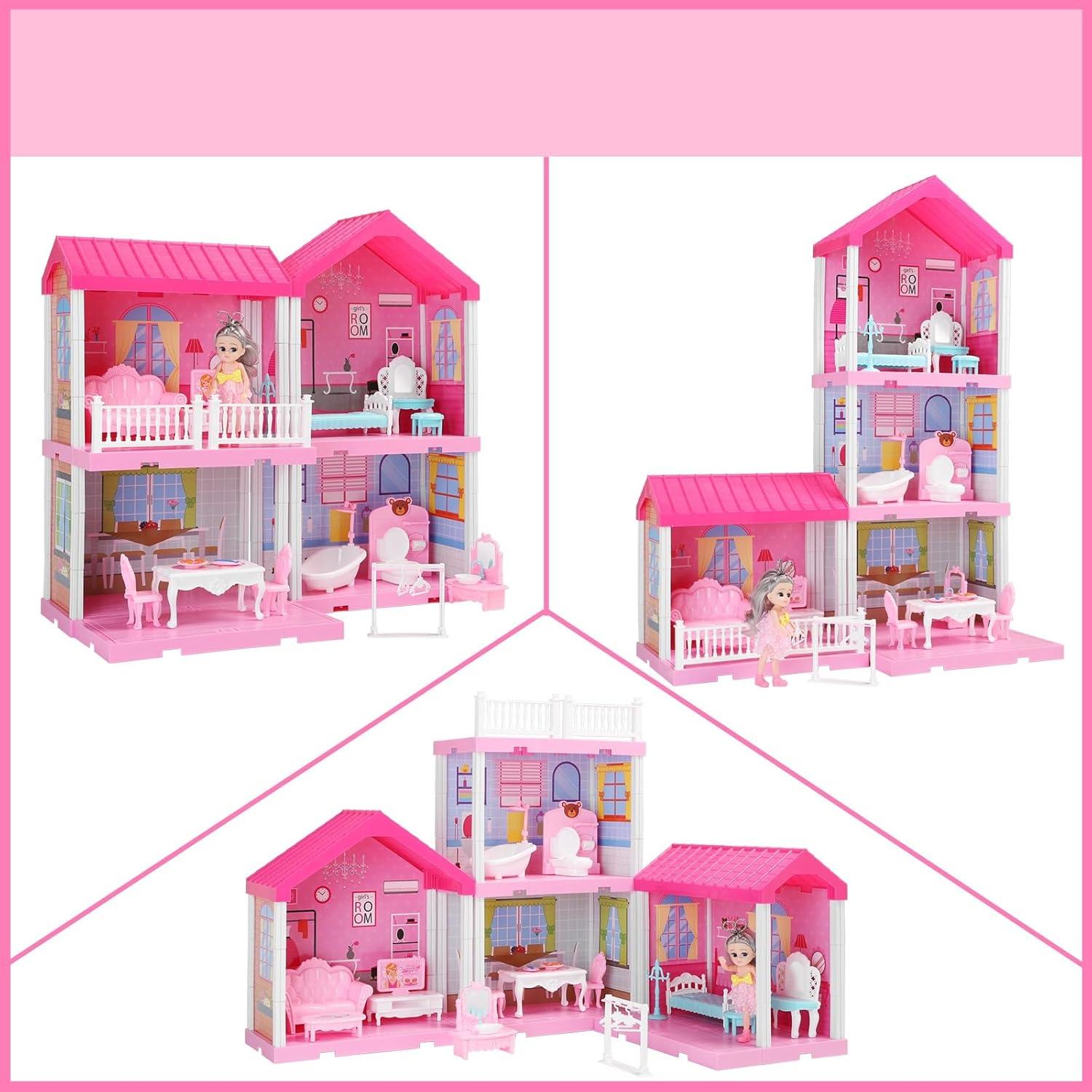 Casa de Muñecas JUKUDAHU 2 Pisos 4 Habitaciones 55.1 cm