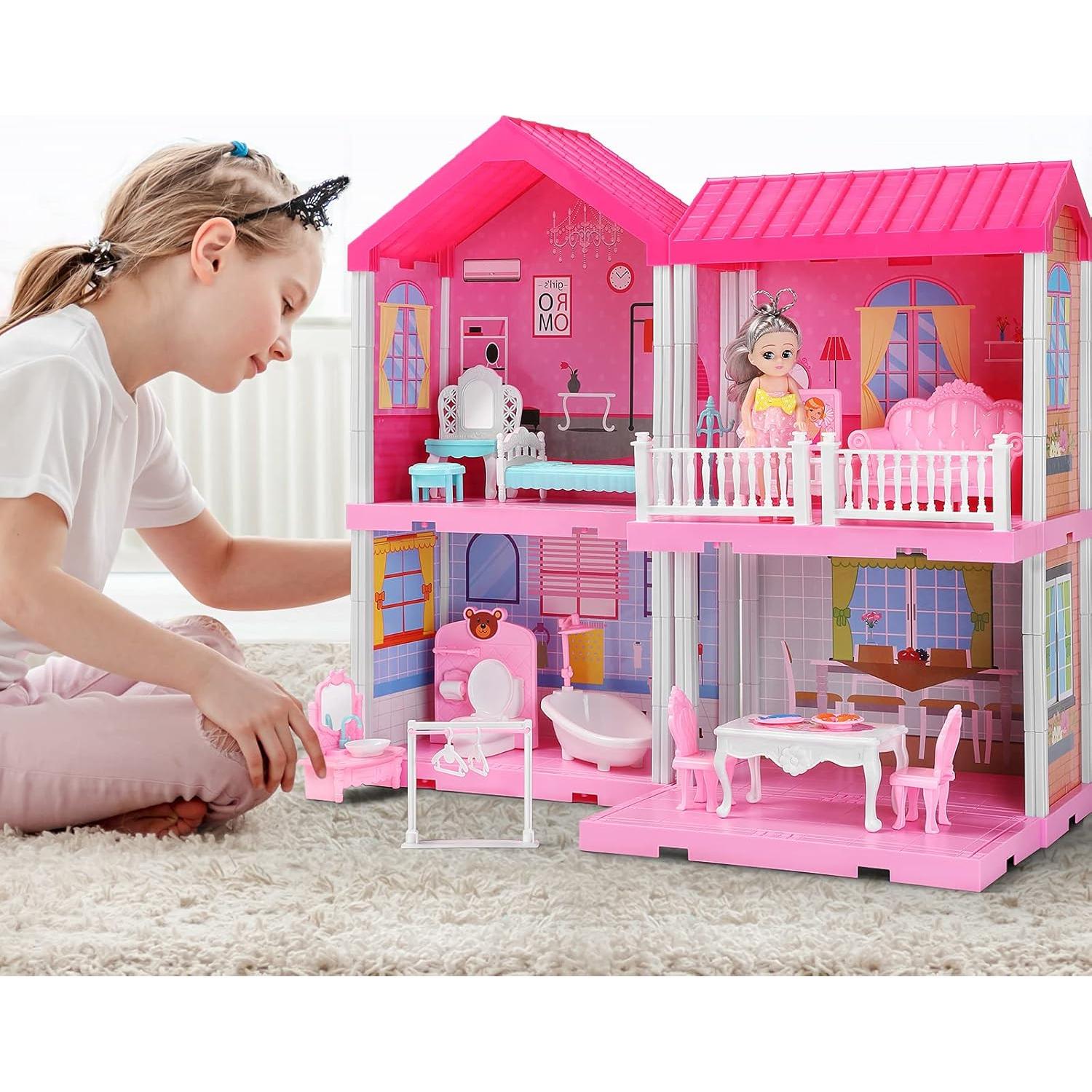 Casa de Muñecas JUKUDAHU 2 Pisos 4 Habitaciones 55.1 cm